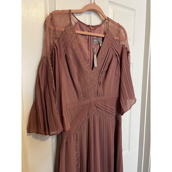 Asos Dress Womens Sz 6 UK 10 Pink Blush Dusty Rose Lace Lined TALL - Picture 8 of 16